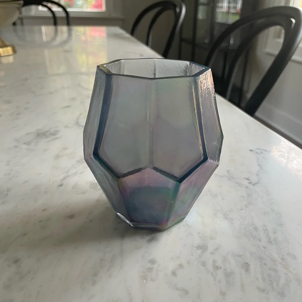 West Elm Iridescent Faceted Votive Holder